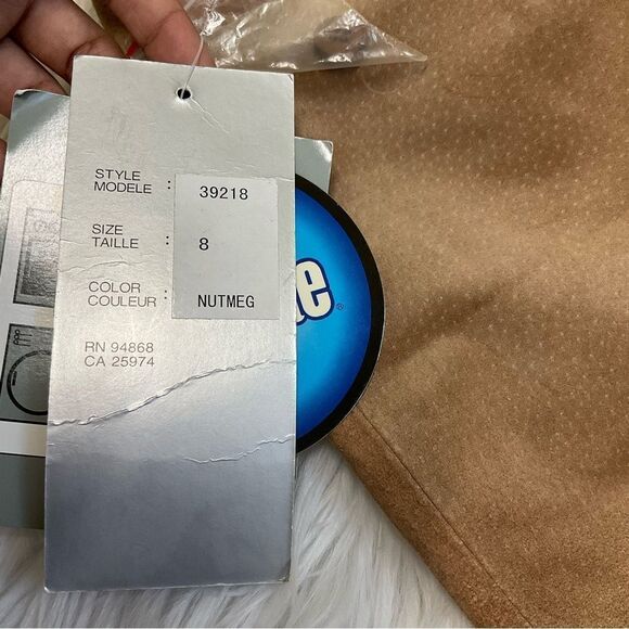 NEW AR BERNARDO Nutmeg Brown Genuine Leather Suede Stright Trousers Pants 8 - Picture 6 of 16